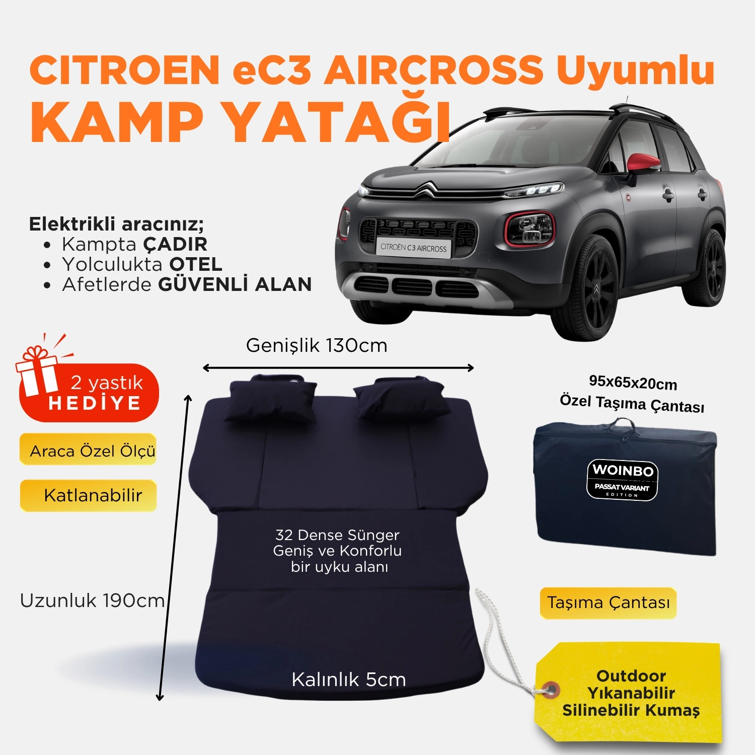 Woinbo Kamp Yatağı – Citroen eC3 Aircross Uyumlu